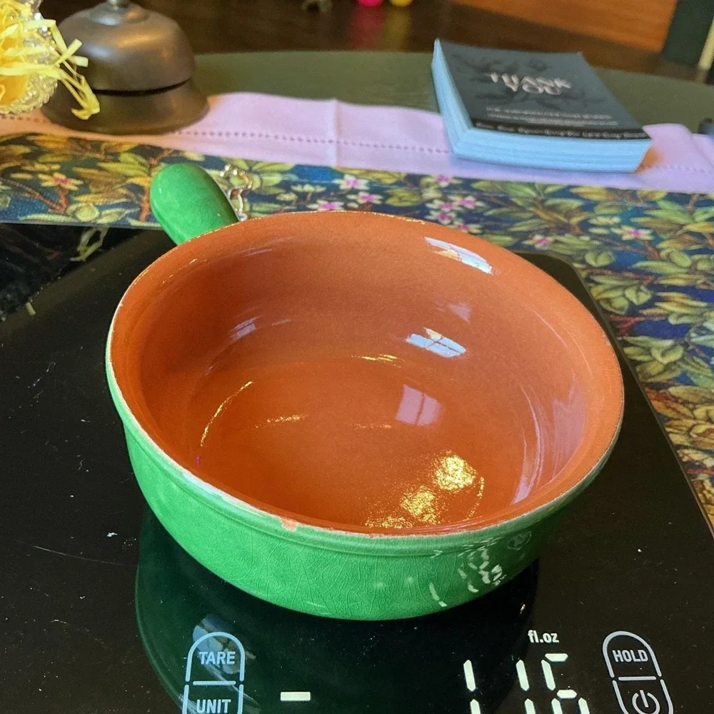 Terracotta Piral Albisola Cookware Saucier Pan Hunter Green Italy Italian 8
